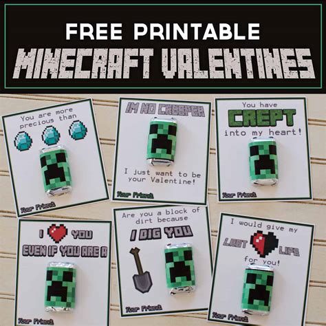 Free Printable Minecraft Valentines